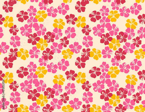 Wallpaper Mural Japanese Colorful Hibiscus Vector Seamless Pattern
 Torontodigital.ca