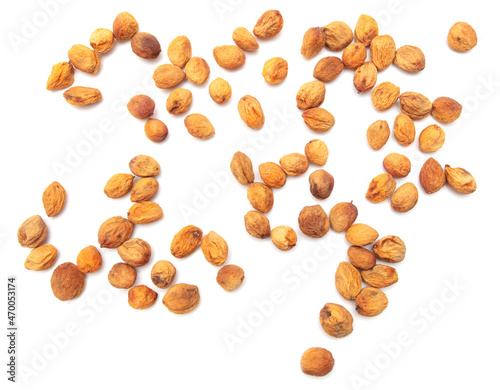 Dried apricot on a white background.