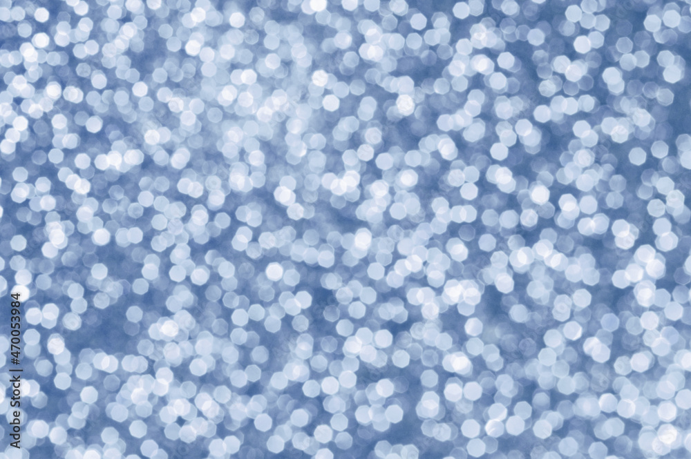 Abstract defocused blurred blue background. Christmas, new year, festive concept