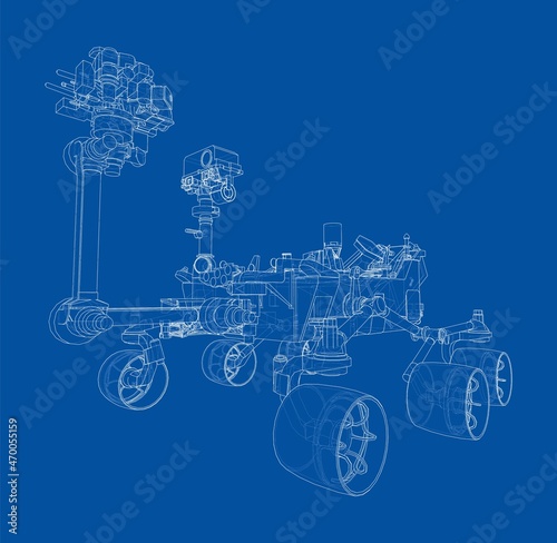 Mars Rover. Vector rendering of 3d