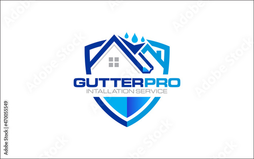 Illustration graphic vector of gutter installation and repair service logo design template-05