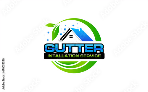 Illustration graphic vector of gutter installation and repair service logo design template-05