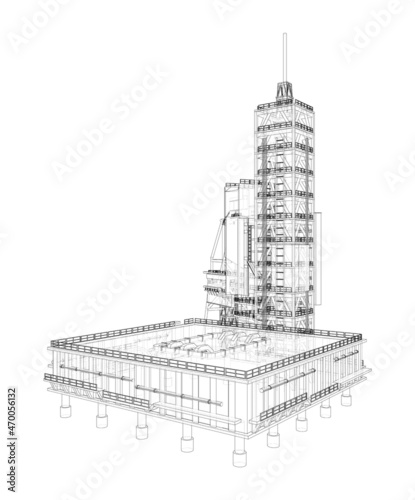 Launch pad whithout Space Rocket. Vector