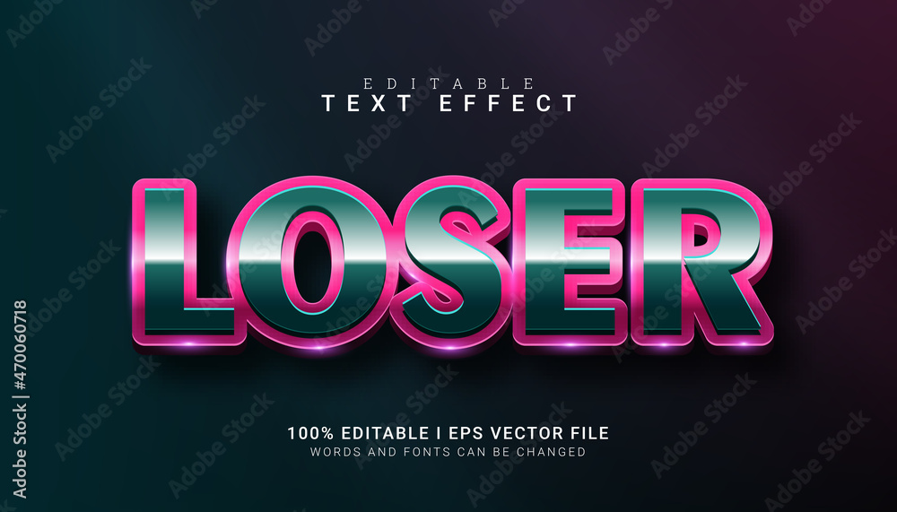 loser editable text effect vector illustration