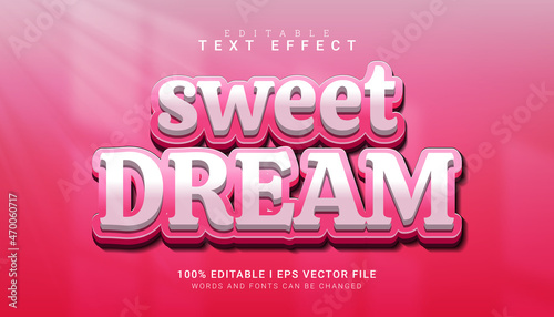 sweet dream editable text effect vector illustration