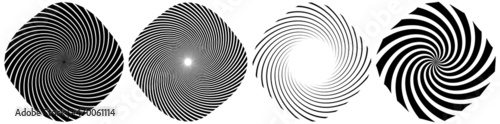 Spiral, swirl, twirl element. Cochlear, vortex, vertigo design shape