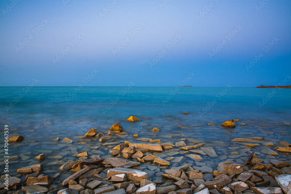 Balhash lake and rocks