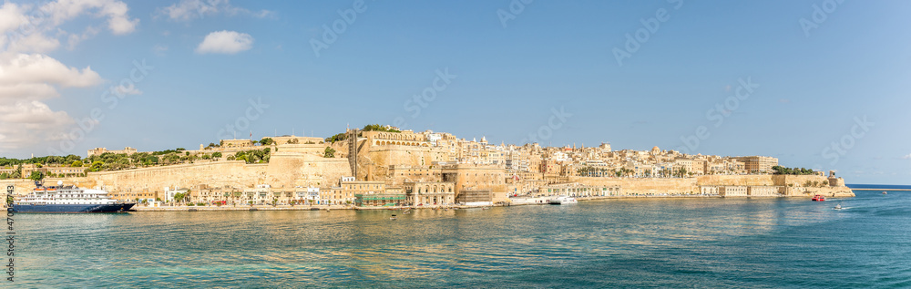 Panoramic view at the Valetta - Capital of Malta from L-Isla (Senglea).