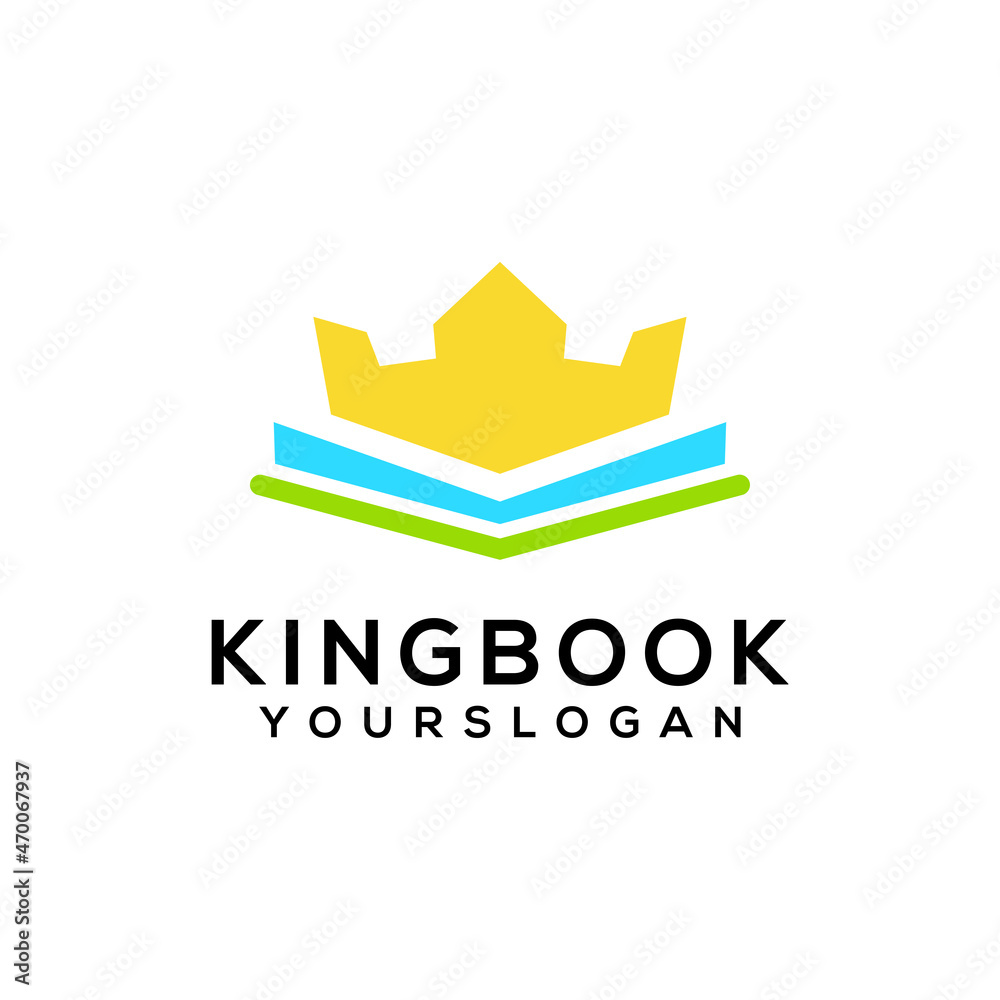 king book logo design vector