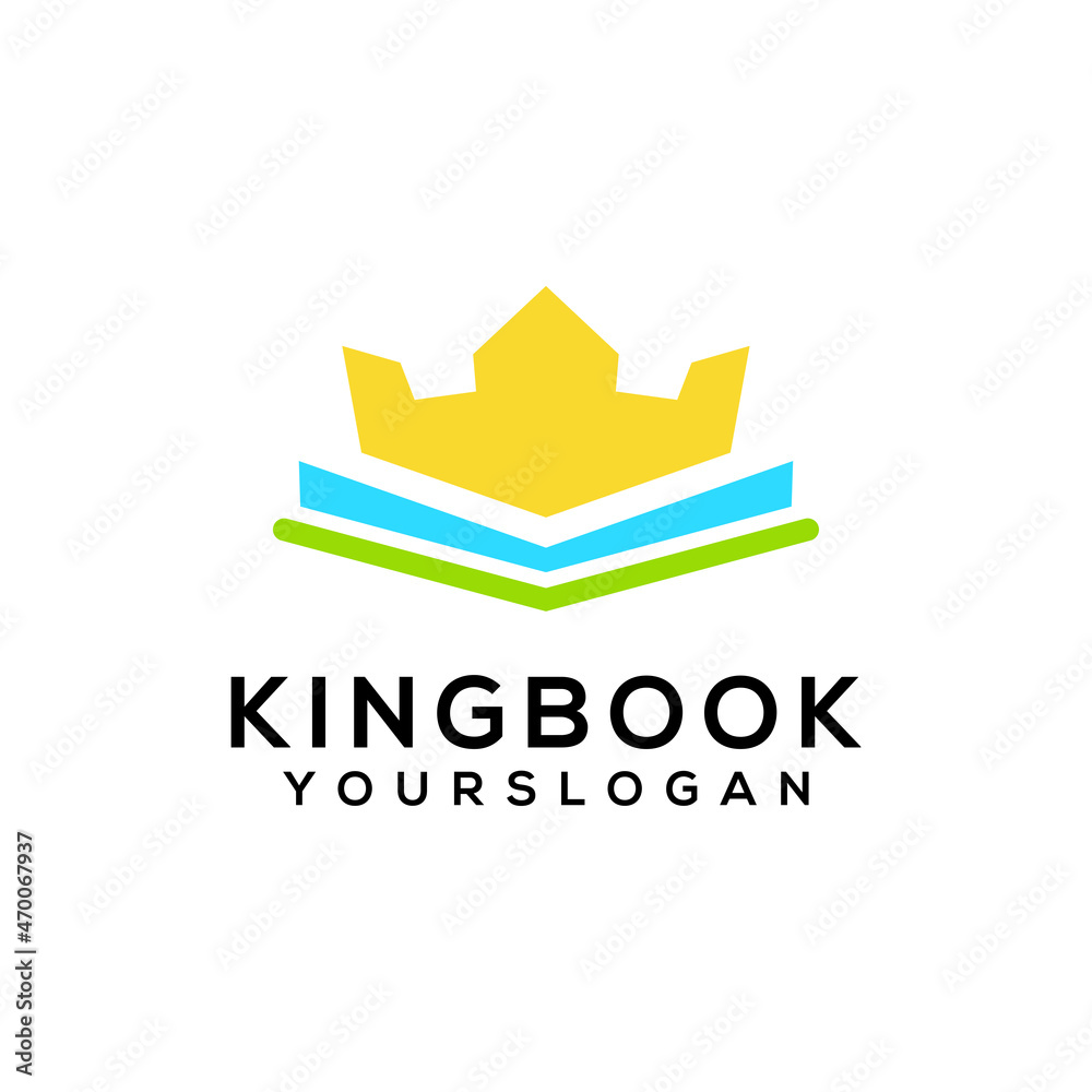Fototapeta premium king book logo design vector