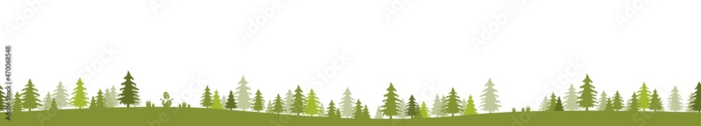 Obraz premium christmas landscape panorama background with firs woodland