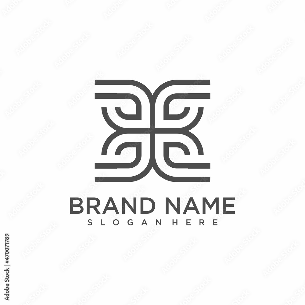 line ornament logo design concept line ornament logo design concept
