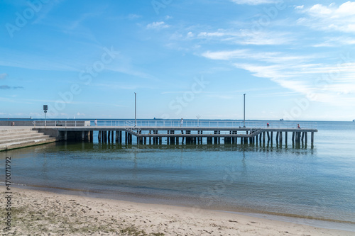 Small pier on Baltic Sea in Gdynia, Poland.
