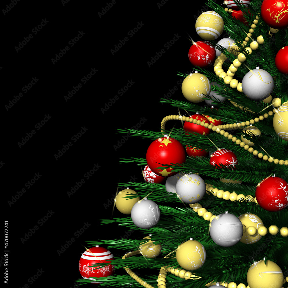 Natale. Albero di Natale decorato con spazio per testo. Natale. Albero di Natale decorato con spazio per testo.