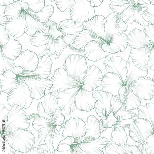 Tropical seamless pattern on white background.