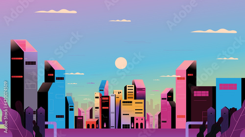 city town future vector illustration background