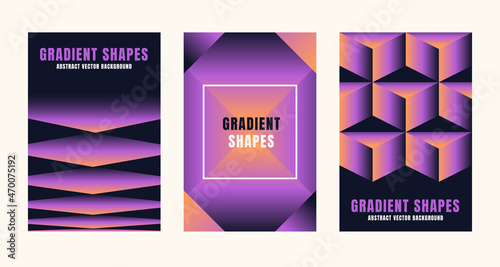 Vector illustration - trendy abstract creative minimalist prints and compositions with bright gradient colors - design templates for social media posts and stories, posters and banners