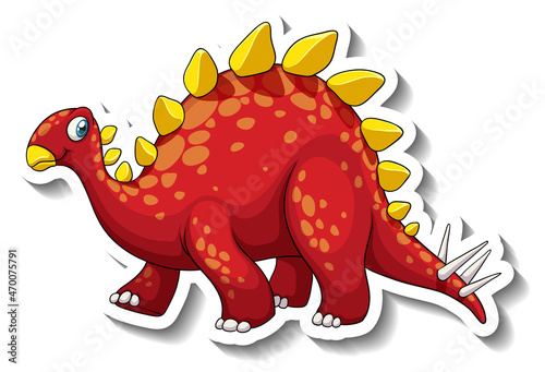 Stegosaurus dinosaur cartoon character sticker