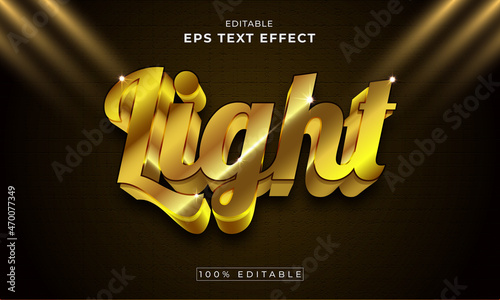 Light Golden Luxury editable 3d text effect. Cartoon Layer Style vector