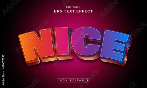 Nice luxury editable 3d text effect. Cartoon Layer Style vector