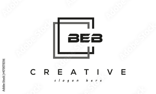 BEB square frame three letters logo design photo