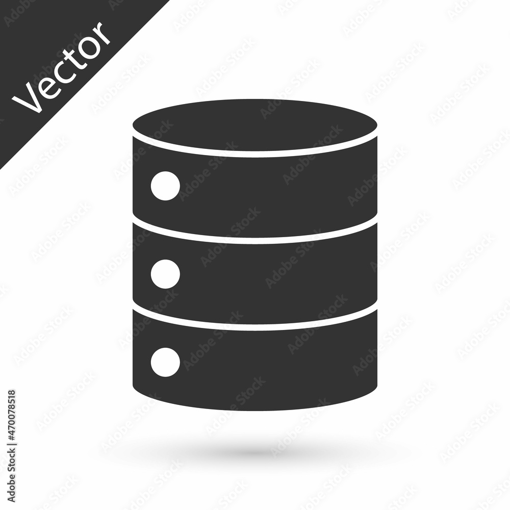 Grey Server, Data, Web Hosting icon isolated on white background. Vector Illustration Grey Server, Data, Web Hosting icon isolated on white background. Vector Illustration