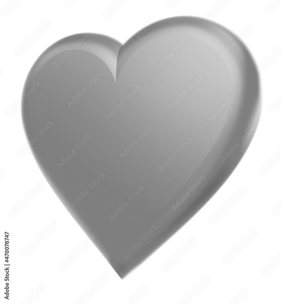 Heart shape - medium gray glossy sign symbol icon - 3d Heart shape - medium gray glossy sign symbol icon - 3d
