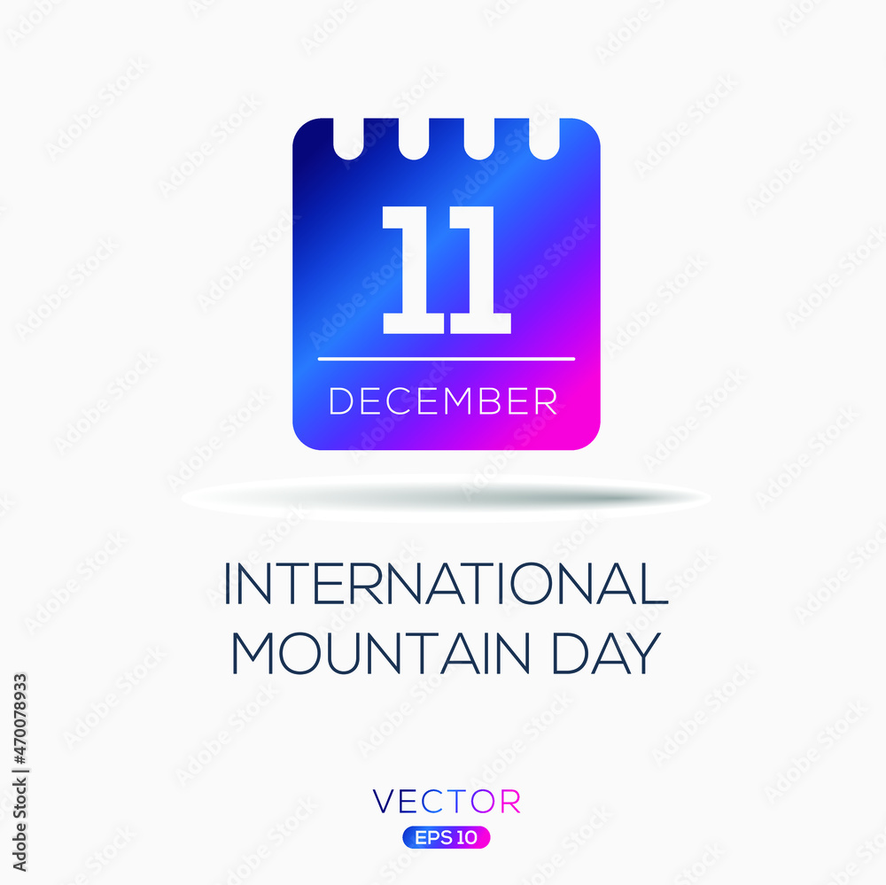 Fototapeta premium Creative design for (International Mountain Day), 11 December, Vector illustration.