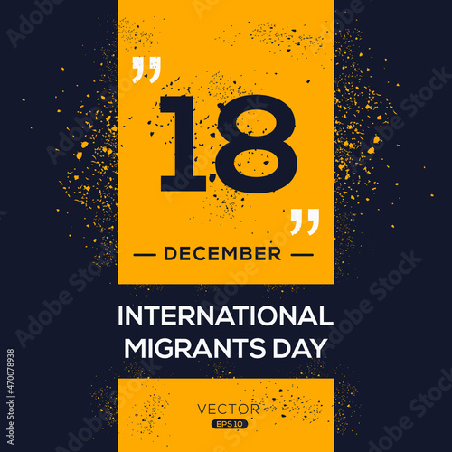 Creative design for (International Migrants Day), 18 December, Vector illustration.