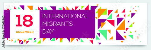 Creative design for (International Migrants Day), 18 December, Vector illustration.