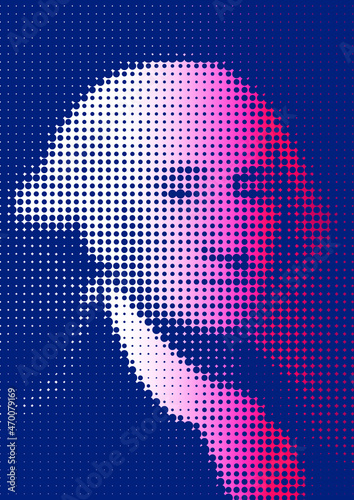 Graphic elaboration of the portrait of George Washington, first president of the United States.