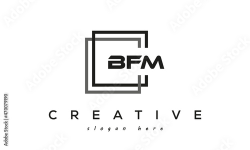 BFM square frame three letters logo design photo