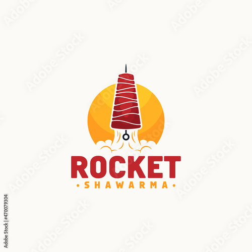 rocket shawarma logo vector illustration