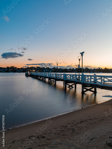 Dawn view of a jetty at Parramatta River  Sydney  Australia.