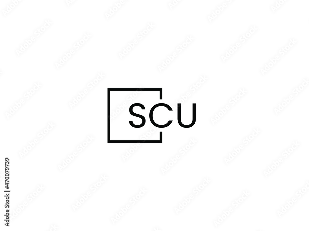 SCU letter initial logo design vector illustration