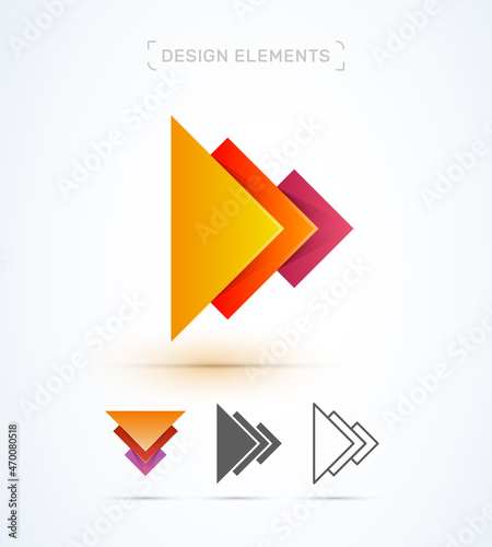 Vector abstract arrow logo design template. App icon