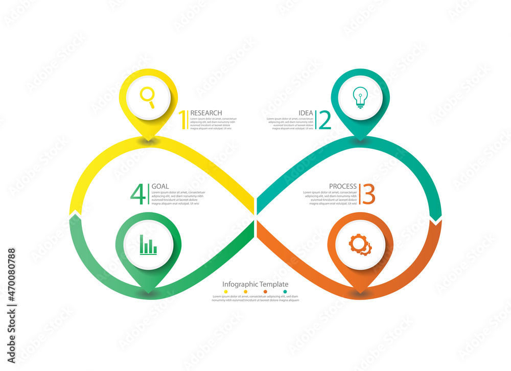 Presentation business abstract background infographic template colorful with 4 step