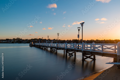 Beautiful jetty along Parramatta River at sunrise time. © AlexandraDaryl