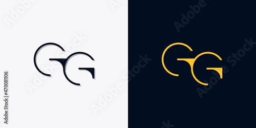 Minimalist abstract initial letters GG log photo