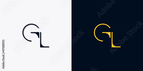 Minimalist abstract initial letters GL log