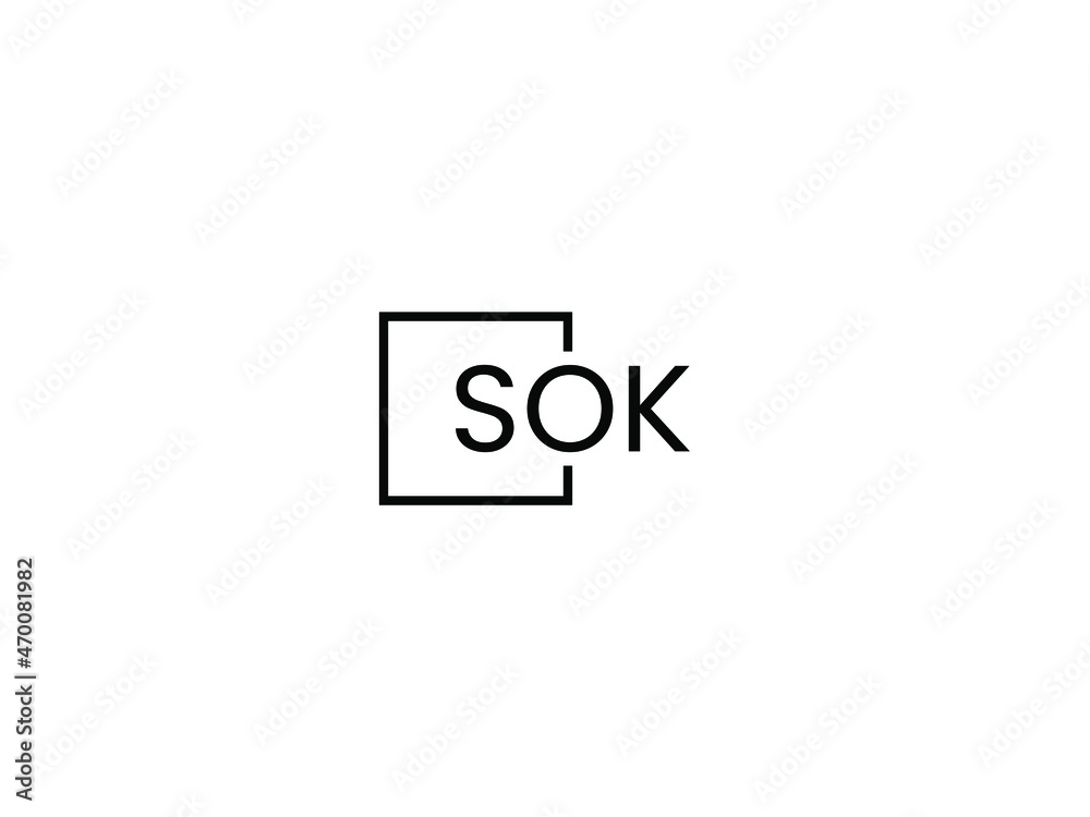 SOK letter initial logo design vector illustration SOK letter initial logo design vector illustration