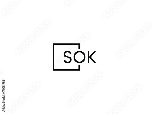 SOK letter initial logo design vector illustration