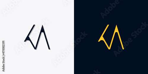 Minimalist abstract initial letters KA logo photo