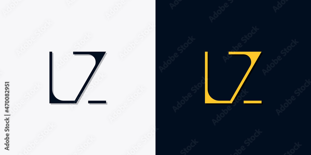 Minimalist abstract initial letters LZ logo - obrazy, fototapety, plakaty 