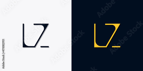 Minimalist abstract initial letters LZ logo