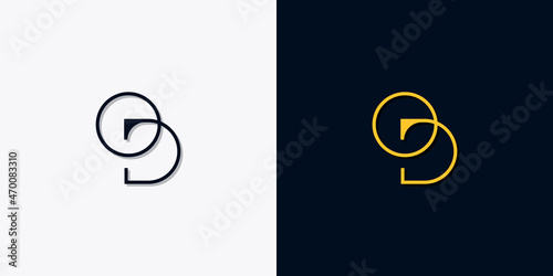 Minimalist abstract initial letters OD logo