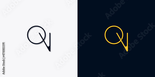 Minimalist abstract initial letters ON logo