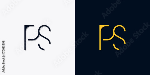 Minimalist abstract initial letters PS logo