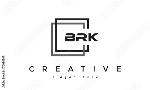 BRK square frame three letters logo design