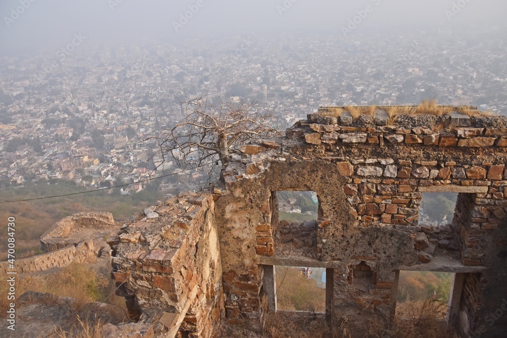 remains of ancient fort at alwar rajasthan 